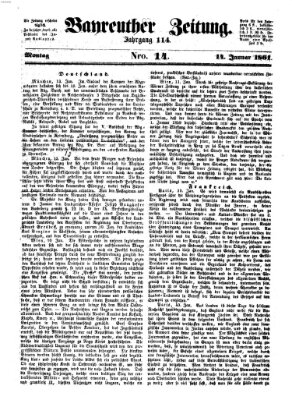 Bayreuther Zeitung Montag 14. Januar 1861