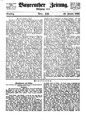 Bayreuther Zeitung Dienstag 15. Januar 1861