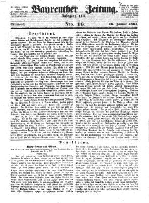 Bayreuther Zeitung Mittwoch 16. Januar 1861