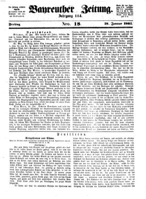 Bayreuther Zeitung Freitag 18. Januar 1861