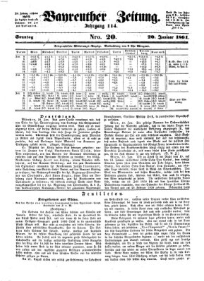 Bayreuther Zeitung Sonntag 20. Januar 1861