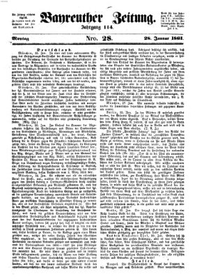 Bayreuther Zeitung Montag 28. Januar 1861