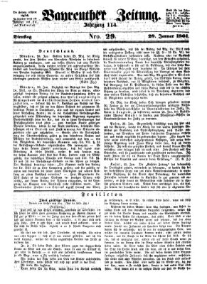 Bayreuther Zeitung Dienstag 29. Januar 1861