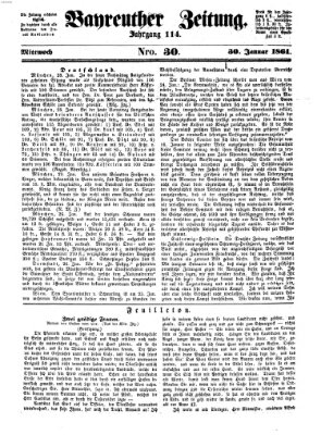 Bayreuther Zeitung Mittwoch 30. Januar 1861
