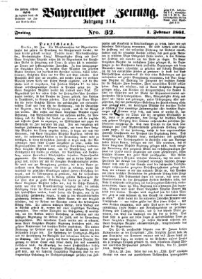 Bayreuther Zeitung Freitag 1. Februar 1861