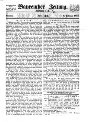 Bayreuther Zeitung Montag 4. Februar 1861