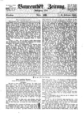 Bayreuther Zeitung Dienstag 5. Februar 1861