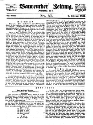 Bayreuther Zeitung Mittwoch 6. Februar 1861