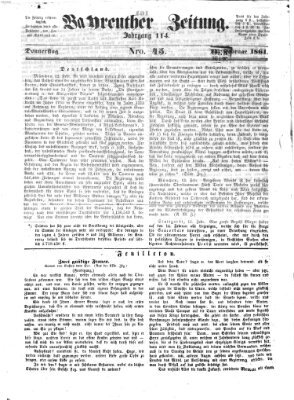 Bayreuther Zeitung Donnerstag 14. Februar 1861