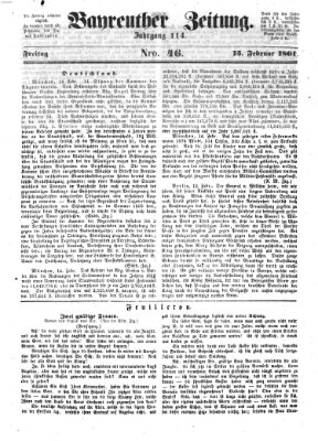 Bayreuther Zeitung Freitag 15. Februar 1861