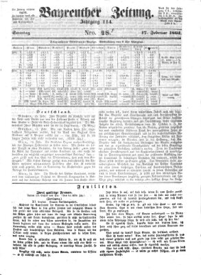 Bayreuther Zeitung Sonntag 17. Februar 1861