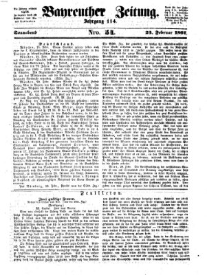 Bayreuther Zeitung Samstag 23. Februar 1861