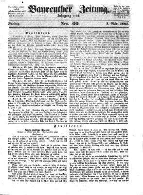 Bayreuther Zeitung Freitag 1. März 1861