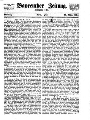 Bayreuther Zeitung Montag 11. März 1861