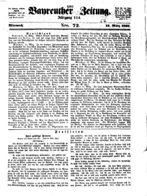 Bayreuther Zeitung Mittwoch 13. März 1861