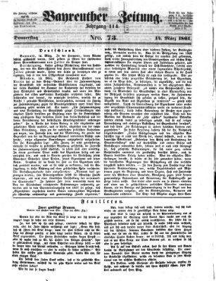 Bayreuther Zeitung Donnerstag 14. März 1861