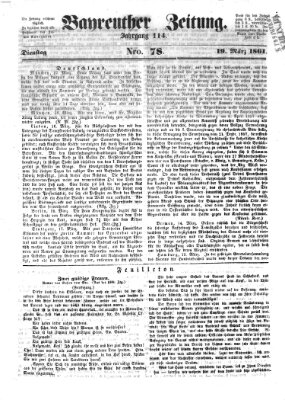 Bayreuther Zeitung Dienstag 19. März 1861