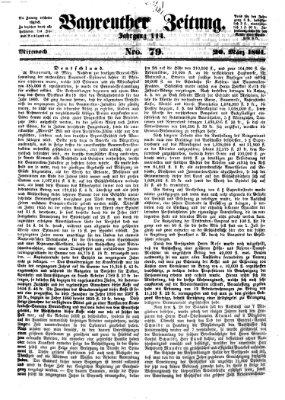 Bayreuther Zeitung Mittwoch 20. März 1861