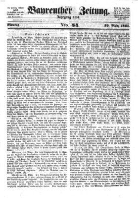 Bayreuther Zeitung Montag 25. März 1861