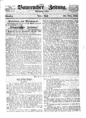 Bayreuther Zeitung Dienstag 26. März 1861