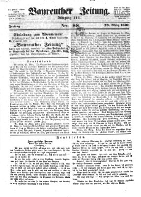 Bayreuther Zeitung Freitag 29. März 1861