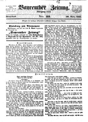 Bayreuther Zeitung Samstag 30. März 1861