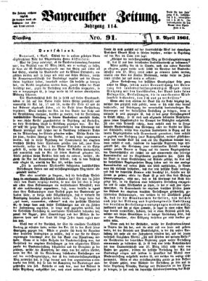 Bayreuther Zeitung Dienstag 2. April 1861