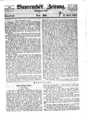 Bayreuther Zeitung Samstag 6. April 1861