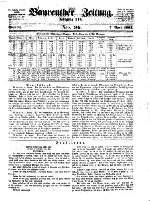 Bayreuther Zeitung Sonntag 7. April 1861