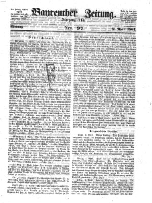 Bayreuther Zeitung Montag 8. April 1861