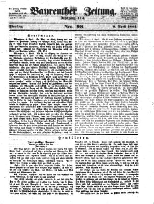 Bayreuther Zeitung Dienstag 9. April 1861