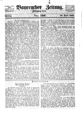 Bayreuther Zeitung Freitag 19. April 1861