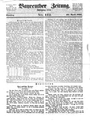 Bayreuther Zeitung Dienstag 23. April 1861