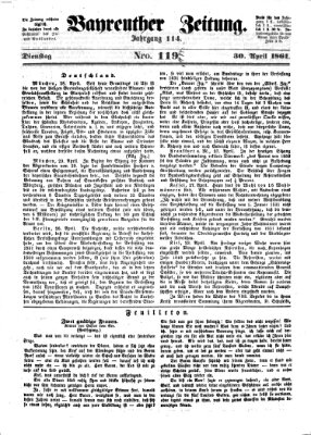 Bayreuther Zeitung Dienstag 30. April 1861