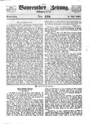 Bayreuther Zeitung Donnerstag 9. Mai 1861