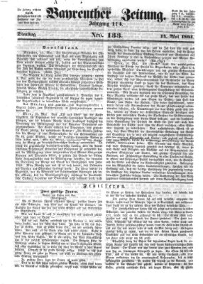 Bayreuther Zeitung Dienstag 14. Mai 1861