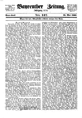 Bayreuther Zeitung Samstag 18. Mai 1861