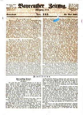 Bayreuther Zeitung Samstag 25. Mai 1861