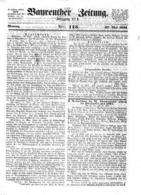 Bayreuther Zeitung Montag 27. Mai 1861