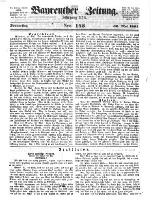 Bayreuther Zeitung Donnerstag 30. Mai 1861