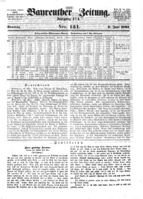 Bayreuther Zeitung Sonntag 2. Juni 1861