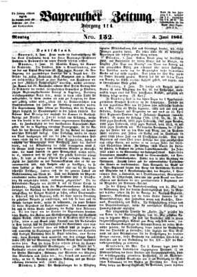 Bayreuther Zeitung Montag 3. Juni 1861