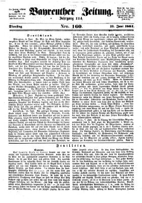 Bayreuther Zeitung Dienstag 11. Juni 1861