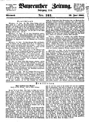 Bayreuther Zeitung Mittwoch 12. Juni 1861