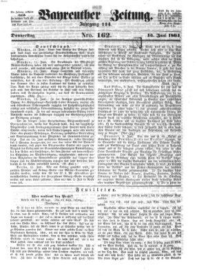 Bayreuther Zeitung Donnerstag 13. Juni 1861