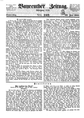 Bayreuther Zeitung Donnerstag 20. Juni 1861