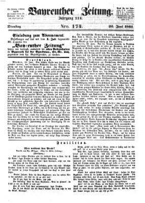 Bayreuther Zeitung Dienstag 25. Juni 1861