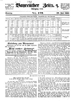 Bayreuther Zeitung Sonntag 30. Juni 1861