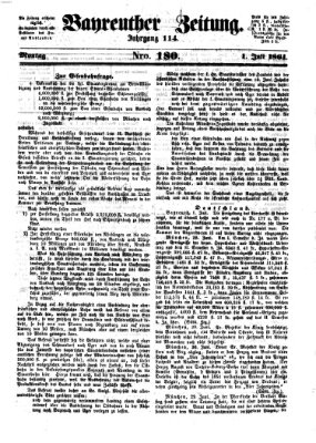 Bayreuther Zeitung Montag 1. Juli 1861