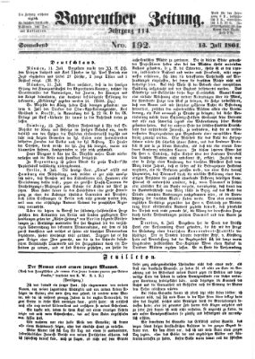 Bayreuther Zeitung Samstag 13. Juli 1861